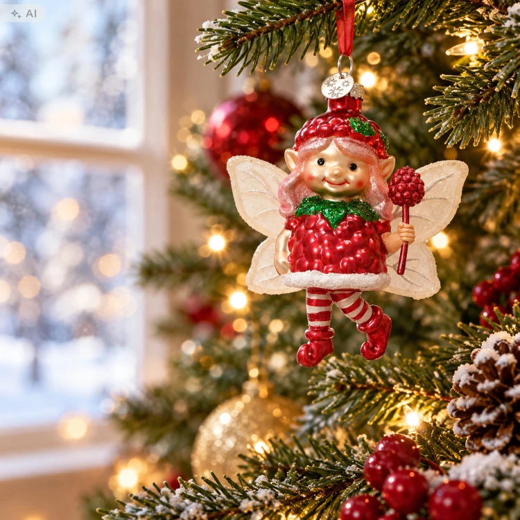 Elf z malinowym lizakiem bombka 11,5 cm KAEMINGK 123950-2