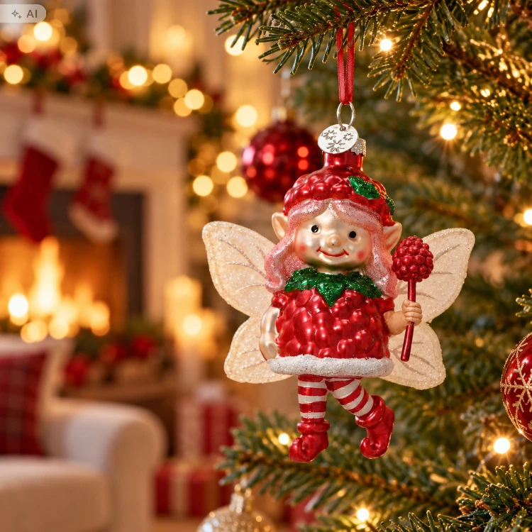 Elf z malinowym lizakiem bombka 11,5 cm KAEMINGK 123950-2