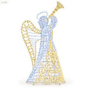 Dekoracja świąteczna 3D anioł z trąbką 2,5 m LED6274