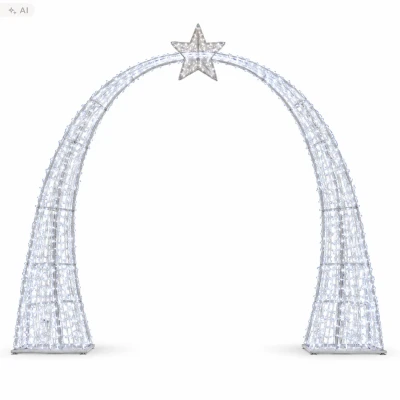 Dekoracja świąteczna 3D łuk z gwiazdą LED 3,5 m LED6168