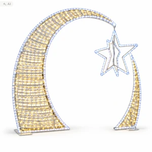 Dekoracja świąteczna 3D półksiężyc z gwiazdą 3,5 m LED6304