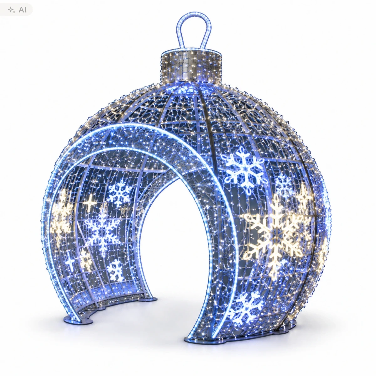 Dekoracja świąteczna 3D bombka ze śnieżynkami 3 m LED6250