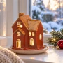 Lampion domek na tealight 11,4 cm brązowy KAEMINGK 741046-1