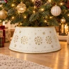 Osłona pod choinkę metalowa 57x25 cm biała złote śnieżynki KAEMINGK 685425