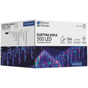 Kurtyna świetlna sople 300 LED multikolor 3 m LED6311