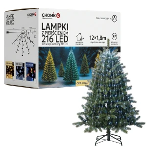 Lampki na choinkę 180 cm z pierścieniem 216 LED LED8059