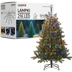 Lampki na choinkę 180 cm z pierścieniem multikolor LED8066