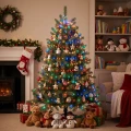 Lampki na choinkę 180 cm z pierścieniem multikolor LED8066