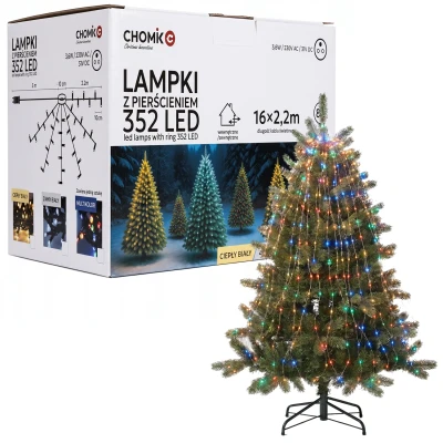 Lampki choinkowe z pierścieniem 352 LED multikolor LED8134