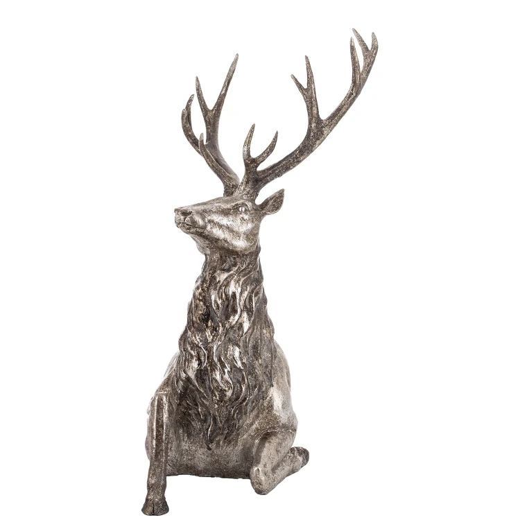 Figurka jeleń srebrny 51 cm ART-POL A16536