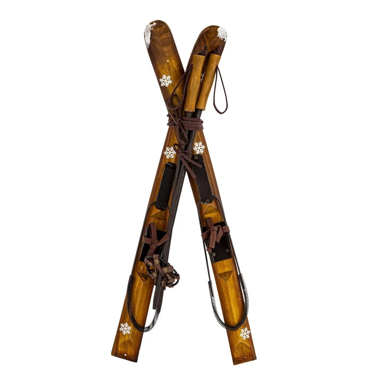 Figurka narty brązowe drewniane 51 cm ART-POL A185948