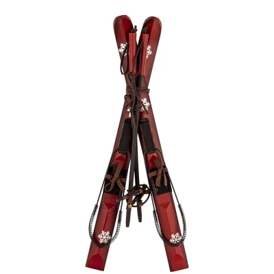 Figurka narty czerwone drewniane 51 cm ART-POL A185950