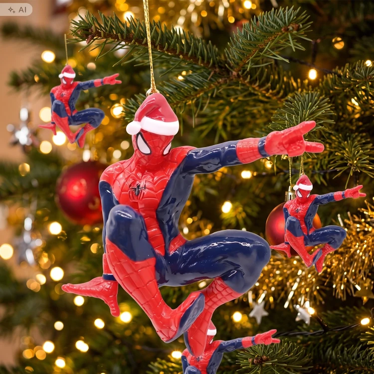 Zawieszka choinkowa z tworzywa Spider-Man 3D 8,3 cm MV2603