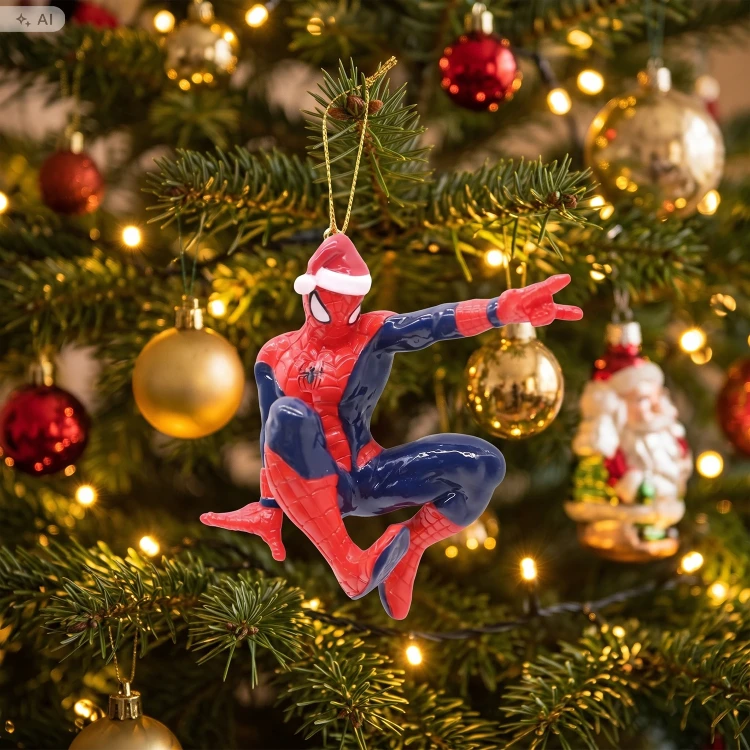 Zawieszka choinkowa z tworzywa Spider-Man 3D 8,3 cm MV2603