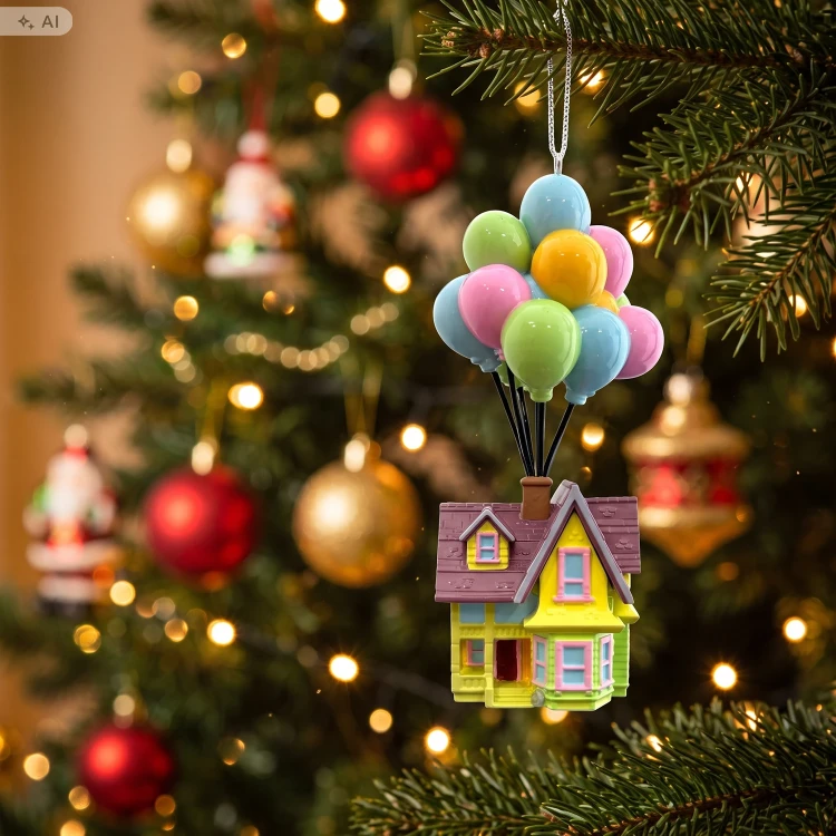 Zawieszka choinkowa 9,5 cm 3D Dom z balonami z filmu Odlot od DISNEY PIXAR DN25129