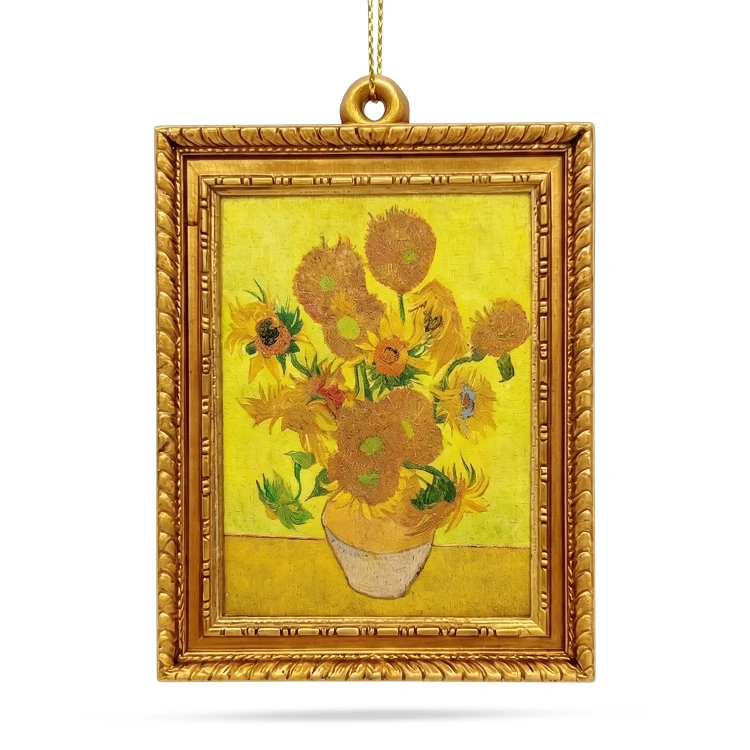 Zawieszka choinkowa z żywicy Słoneczniki van Gogh 3D 6,8 cm VG26102