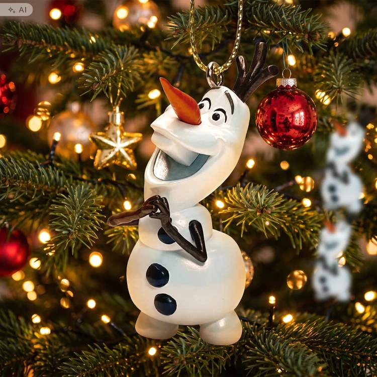Zawieszka choinkowa z tworzywa Olaf 3D błyszczący 7,5 cm DN26208