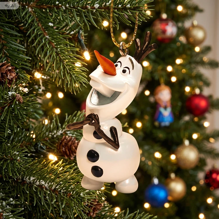 Zawieszka choinkowa z tworzywa Olaf 3D błyszczący 7,5 cm DN26208