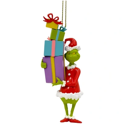 Zawieszka choinkowa z tworzywa Grinch z prezentami 3D 11 cm TG26010