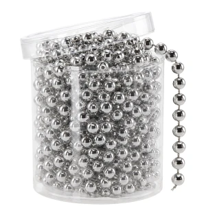 Girlanda koraliki srebrne 6 mm 5 m na choinkę GIF7832-1