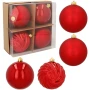Bombki choinkowe czerwone plastikowe mix 10 cm 4 szt. GIF5039-1