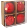 Bombki choinkowe czerwone plastikowe mix 10 cm 4 szt. GIF5039-1
