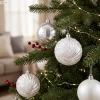 Bombki choinkowe srebrne 10 cm 4 szt. mix GIF5039-3