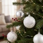 Bombki choinkowe srebrne 10 cm 4 szt. mix GIF5039-3