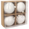Bombki choinkowe srebrne 10 cm 4 szt. mix GIF5039-3