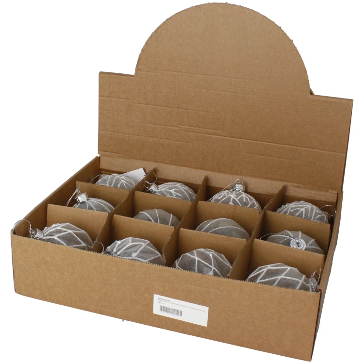 Bombki szklane półprzezroczyste 8 cm 12 szt. BOZ7592KPL