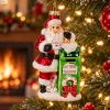 Mikołaj ze skrzynką pocztową szklana zawieszka 14,7 cm BOZ7301