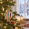 Bombka szklana balon 9,7 cm czerwono-zielona BOZ7127