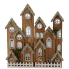 Drewniany domek LED 40x50 cm na baterie dekoracja DEL3370