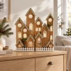 Drewniany domek LED 40x50 cm na baterie dekoracja DEL3370
