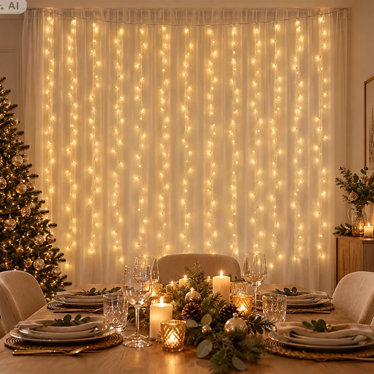 Kurtyna świetlna 320 LED 200x200 cm miękkie złoto KAEMINGK 494282