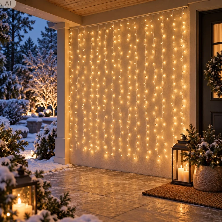 Kurtyna świetlna 320 LED 200x200 cm miękkie złoto KAEMINGK 494282