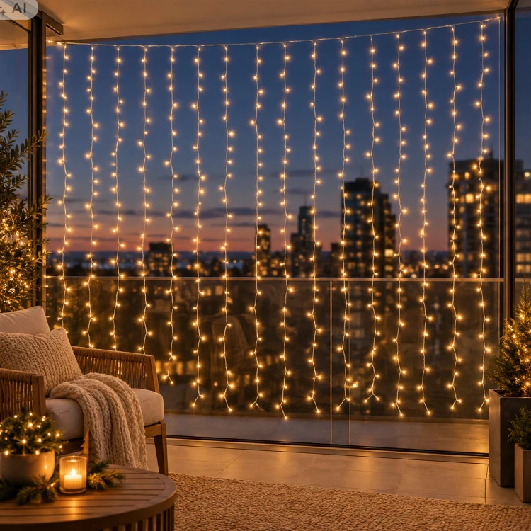 Kurtyna świetlna 320 LED 200x200 cm miękkie złoto KAEMINGK 494282