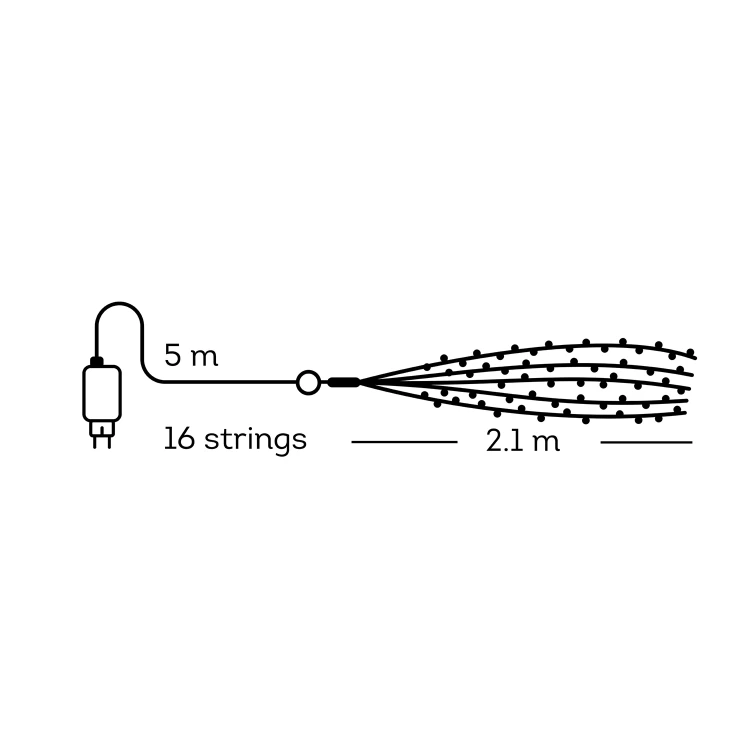 Lampki choinkowe łezki 672 micro LED 2,1 m multikolor KAEMINGK 496138