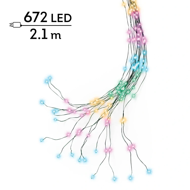 Lampki choinkowe łezki 672 micro LED 2,1 m multikolor KAEMINGK 496138