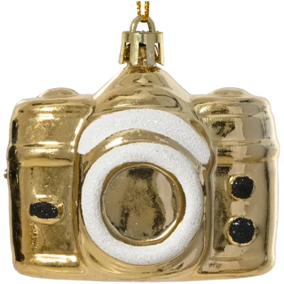Zawieszka choinkowa aparat fotograficzny złoty 7,1 cm 028304-2