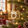 Zawieszka choinkowa aparat fotograficzny złoty 7,1 cm 028304-2