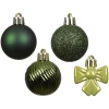 Bombki i kokardki zielone 4 cm zestaw 10 szt. KAEMINGK 027145