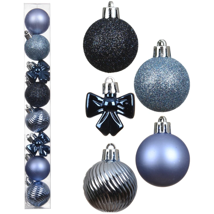 Bombki i kokardki niebieskie 4 cm zestaw 10 szt. KAEMINGK 027146