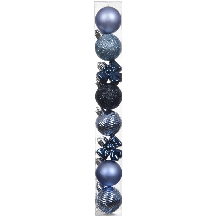 Bombki i kokardki niebieskie 4 cm zestaw 10 szt. KAEMINGK 027146