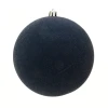 Granatowe bombki choinkowe 8 cm flokowane 9 szt. KAEMINGK 026415
