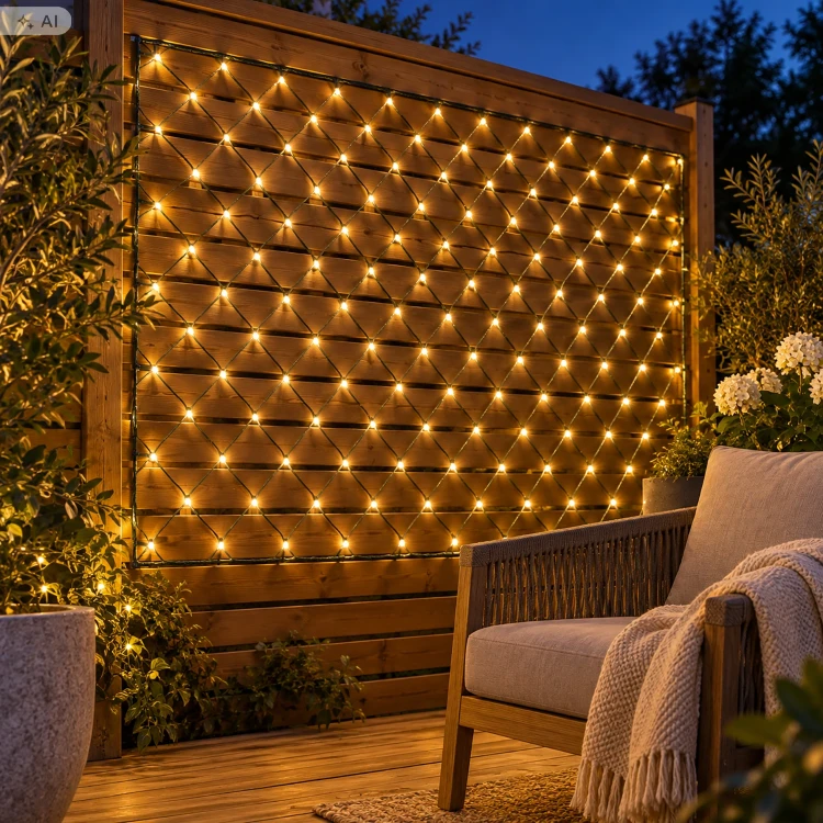 Siatka LED na ogrodzenie krzewy balkon 960 LED 1,2 x 15 m