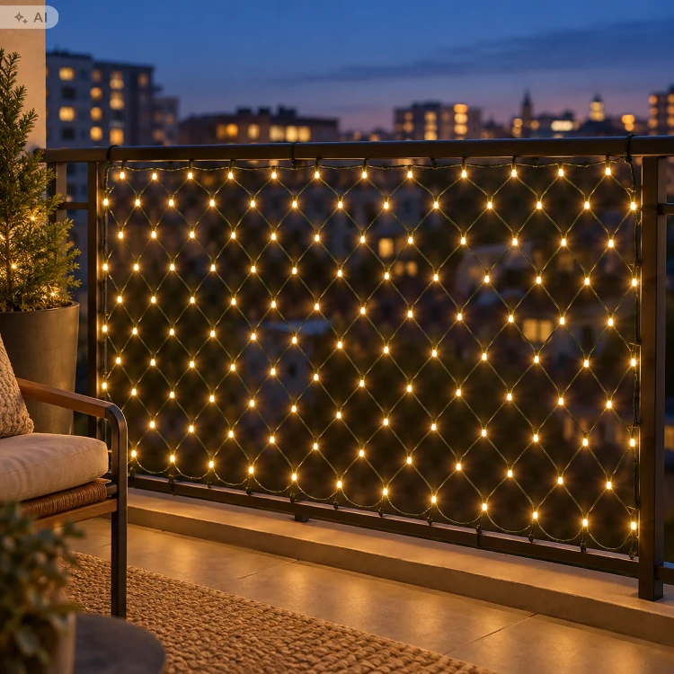 Siatka LED na ogrodzenie krzewy balkon 960 LED 1,2 x 15 m