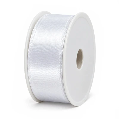 Wstążka świąteczna biała 300 x 2,5 cm KAEMINGK 440243-10