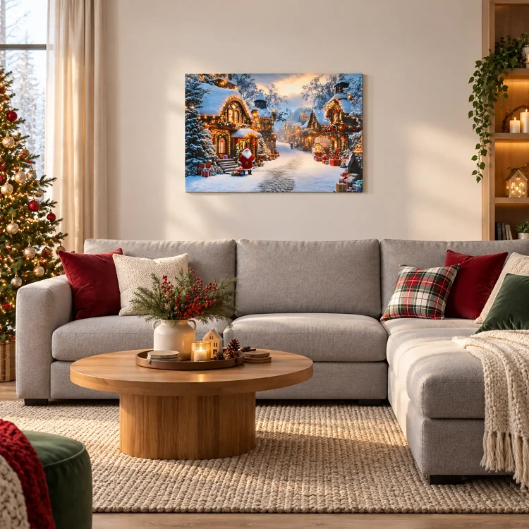 Obraz LED na płótnie 60x40 cm Miasteczko Świętego Mikołaja OBL3813