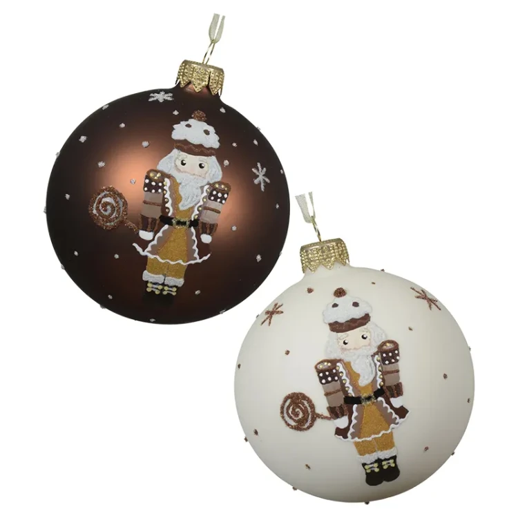 Dziadek do orzechów - szklane bombki choinkowe 8 cm 6 szt.
